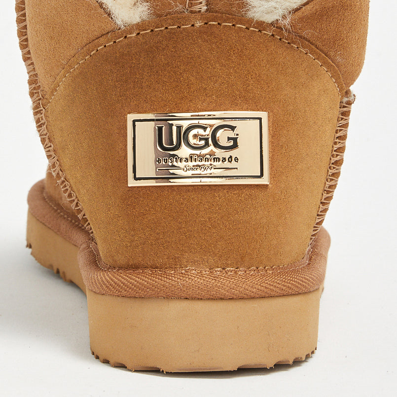 Metal ugg sign new arrivals on back of boot