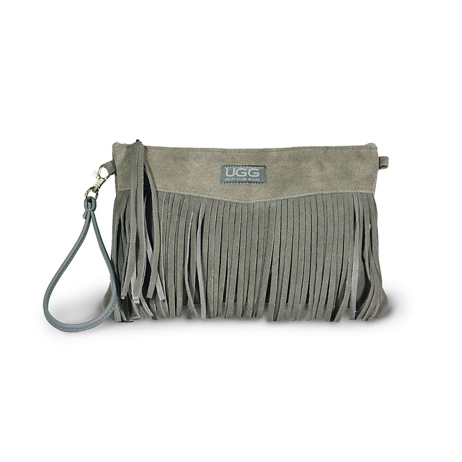 Tribal Clutch Slate grey suede online sale by UGG Australian Made Since 1974 Front view