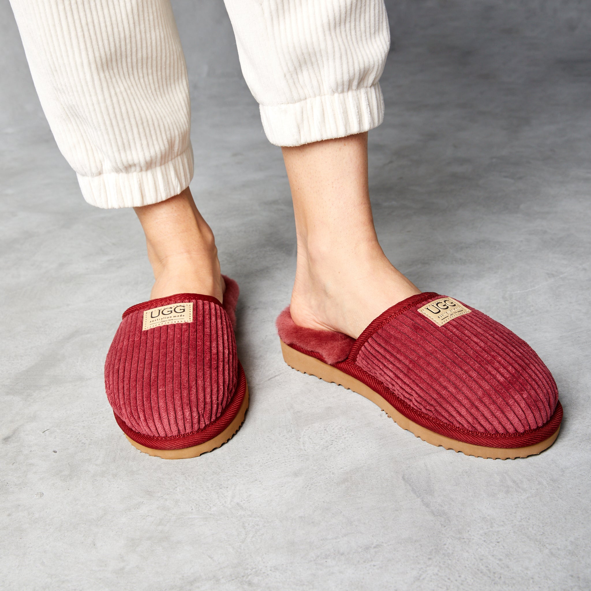 Corduroy Classic Slippers Women s Genuine Australian made sheepskin UGG slippers UGG Since 1974