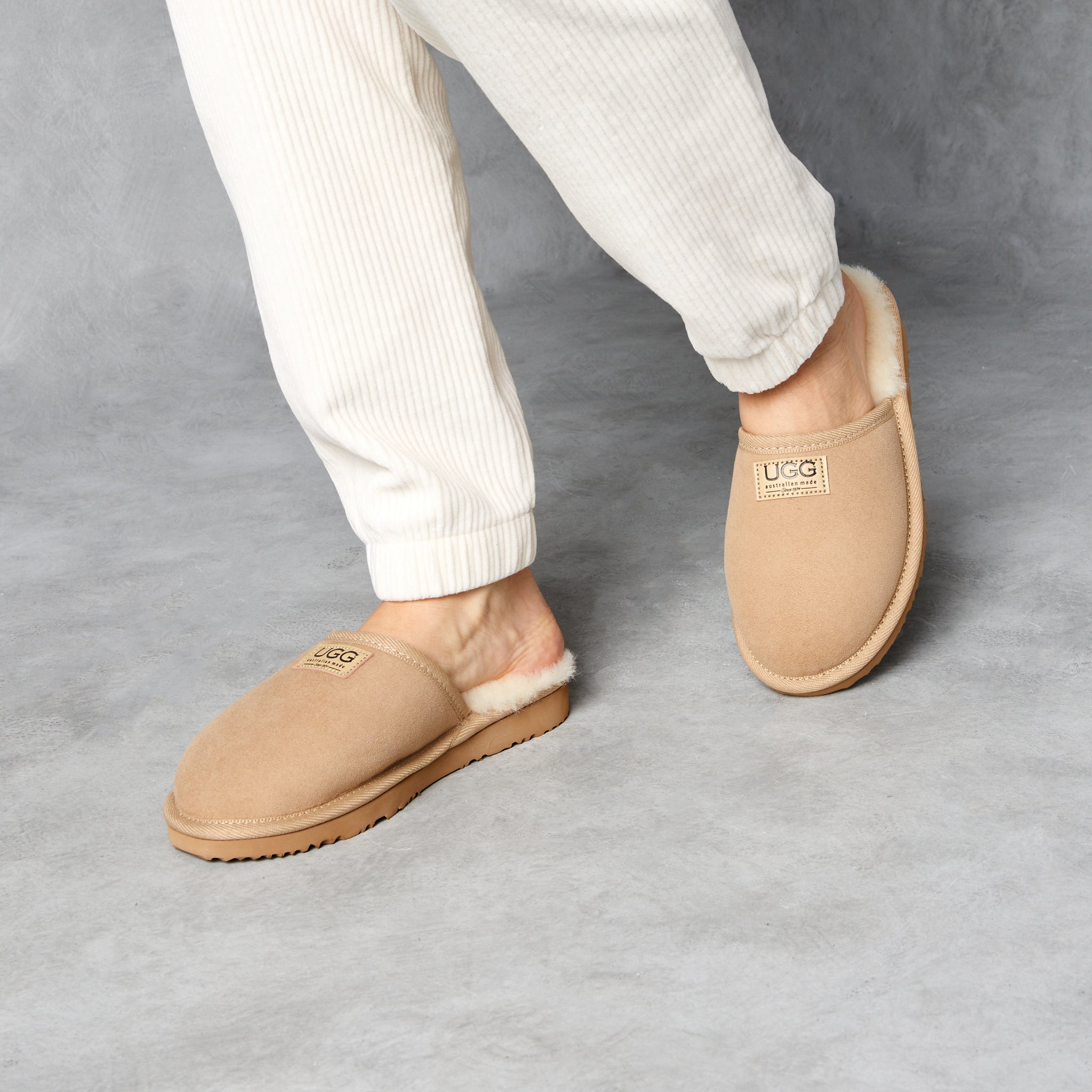 Classic Slipper in Natural Women's Genuine Australian made