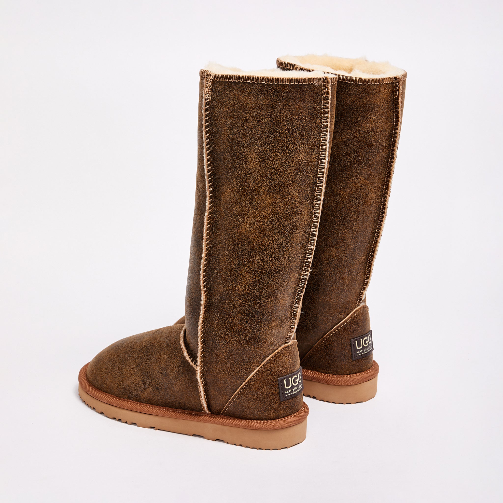 Dark brown tall ugg boots top