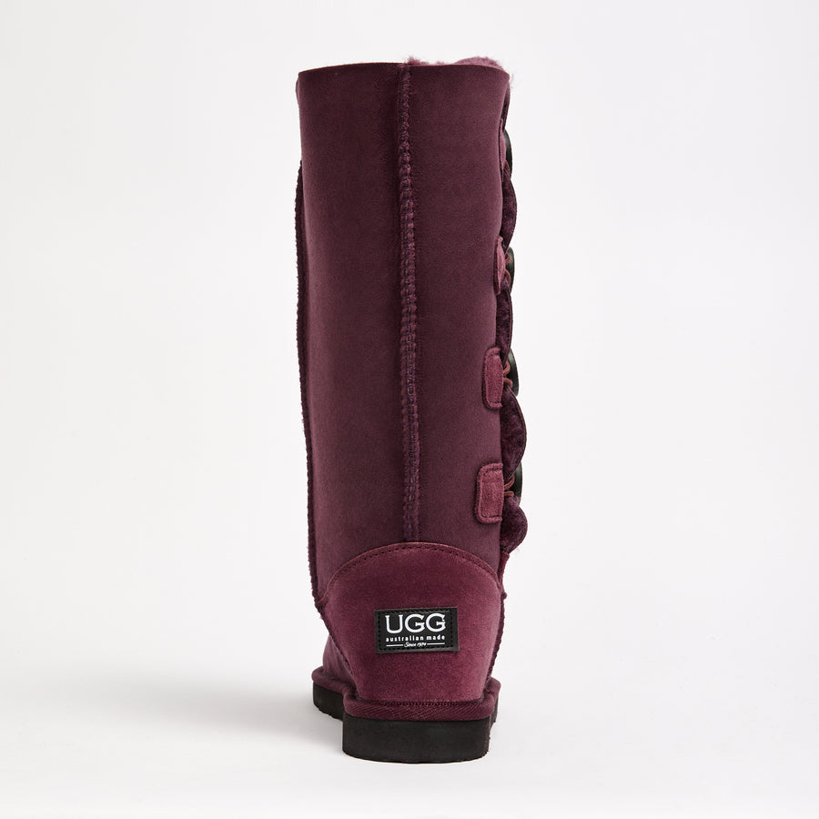 Burgundy ugg shop boots with bows
