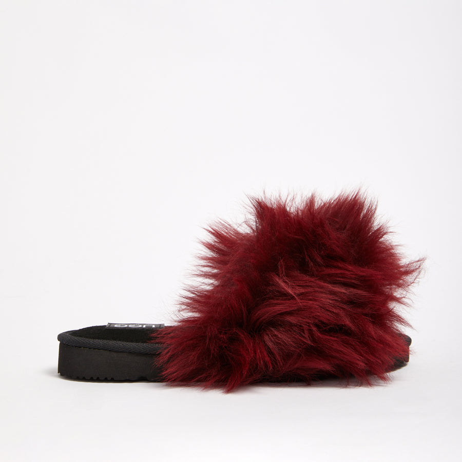 Burgundy ugg slides hotsell
