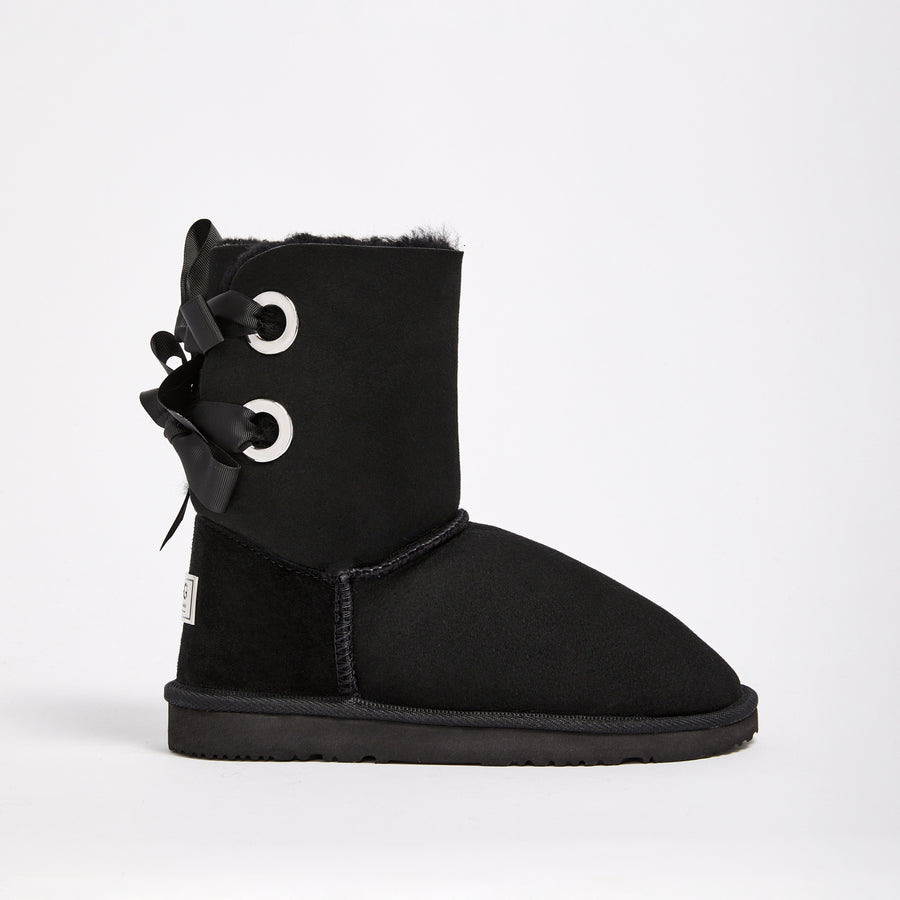 Women's black store uggs with bows