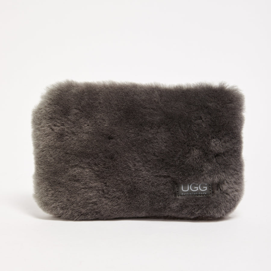 Grey fluffy clutch best sale bag