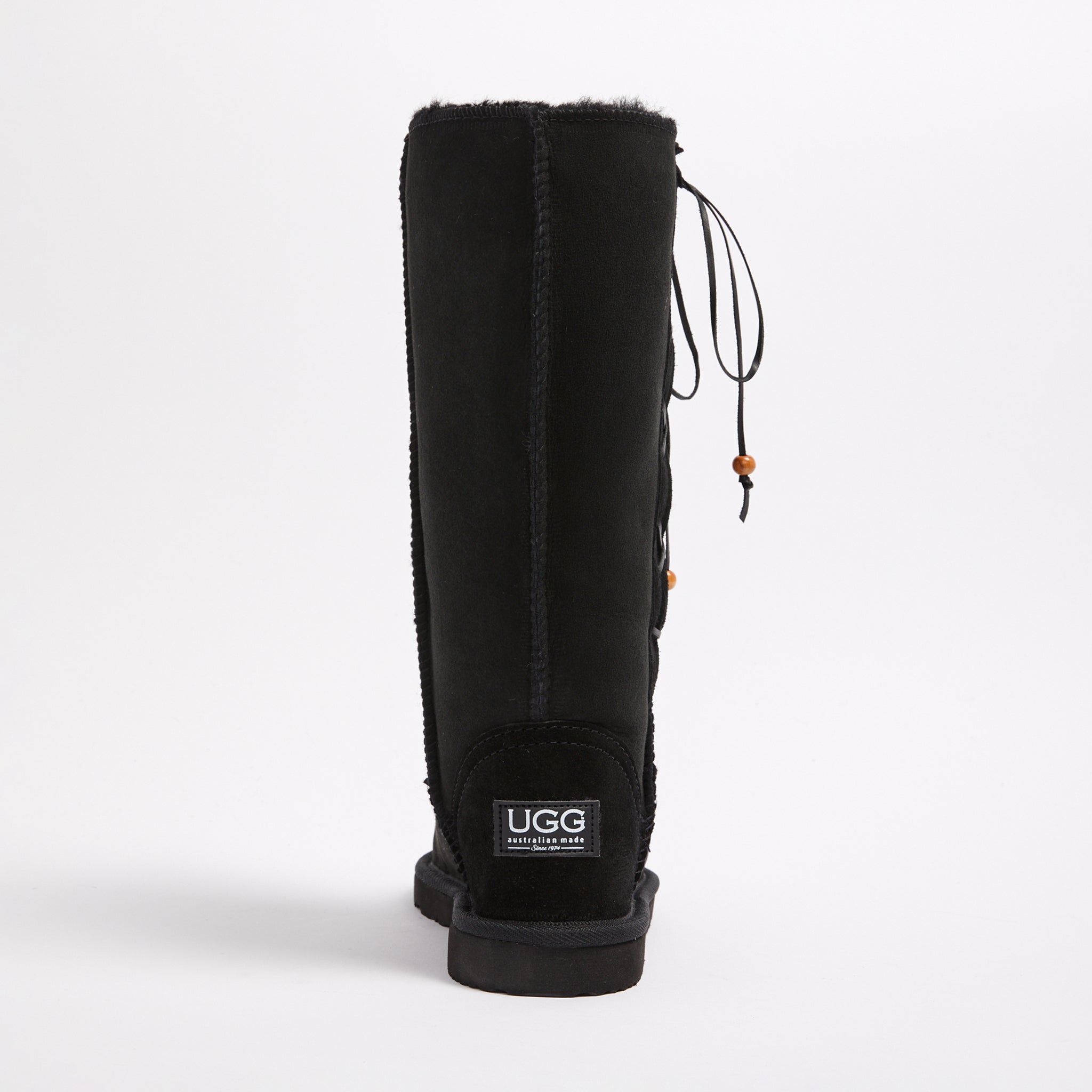 Black lace up uggs top