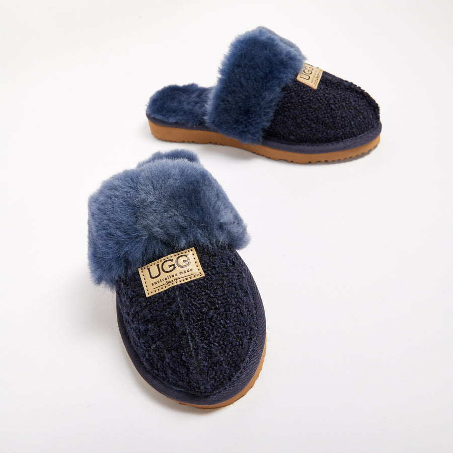 Boucle Designer Slippers Women's Genuine Australian made sheepskin UGG  slippers – UGG Since 1974