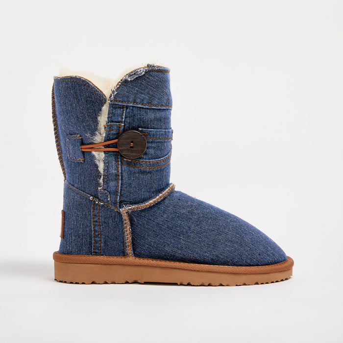 Women&#39;s Denim Button Mid