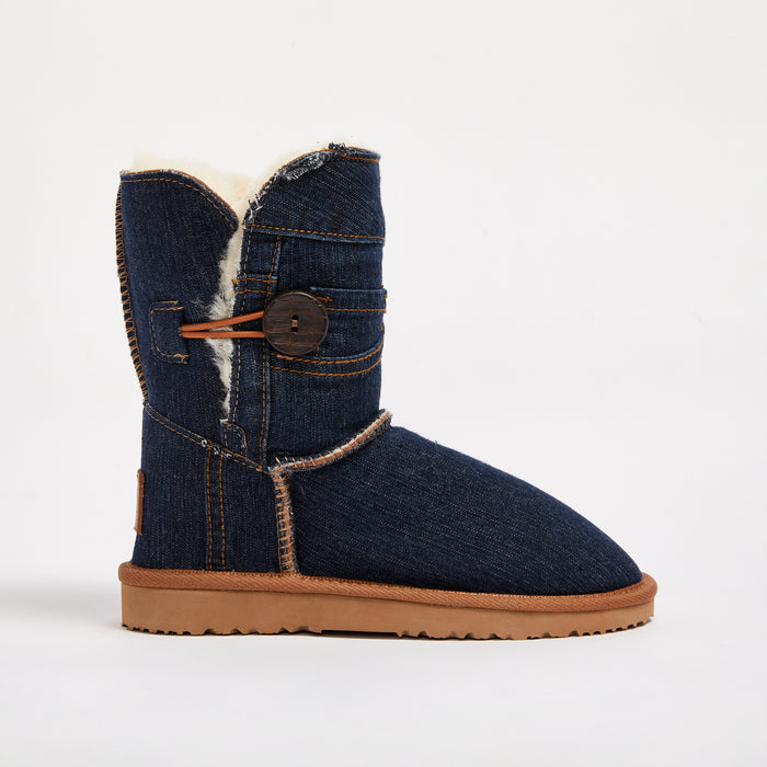 Women&#39;s Denim Button Mid