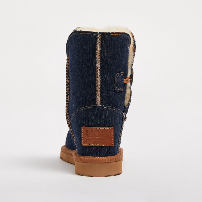 Women&#39;s Denim Button Mid
