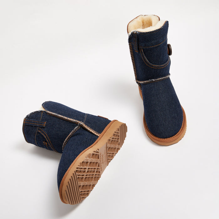 Women&#39;s Denim Button Mid