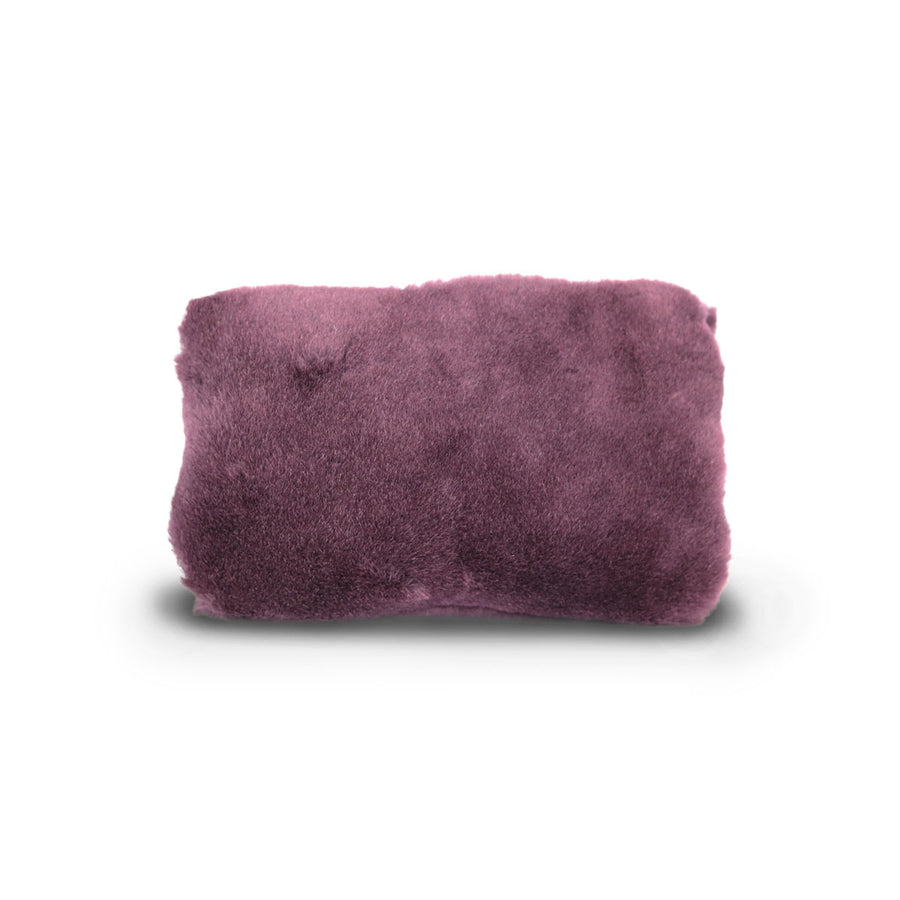 Small Raisin purple fluffy Sheepskin Clutch online sale by UGG Australian Made Since 1974 Back view