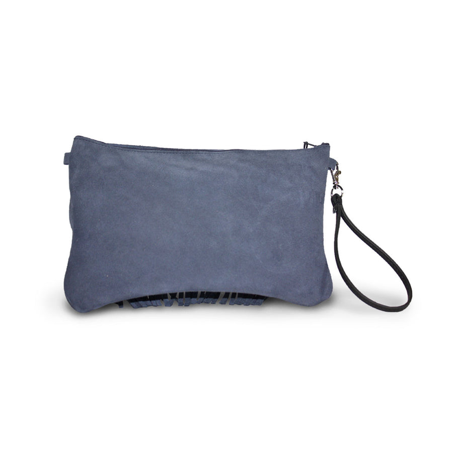 Tribal Clutch Navy blue suede online sale by UGG Australian Made Since 1974 Back view