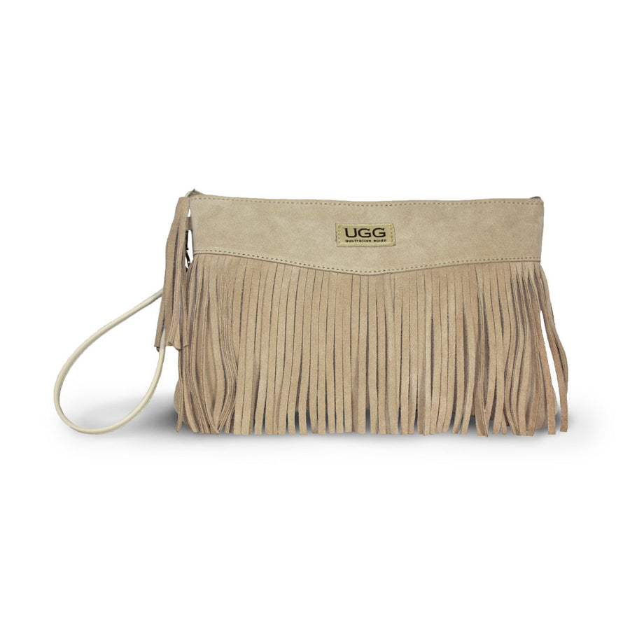 Tribal Clutch Sand suede online sale by UGG Australian Made Since 1974 Front view